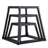 Plyometric Jump Boxes, 12/18/24 Inch Plyo Box, Platform and Jumping Agility Box, Anti-Slip Fitness Exercise Step Up Box Set for Home Gym Training