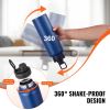 40 oz Insulated Water Bottle, Stainless Steel Camping & Hiking Hydration Flask with Wide Mouth Lid, Sports Coffee Cup Double Walled, Leakproof