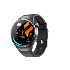 New 1.55-inch Disc Smart Watch Health Tracker Health Manager (Option: Black)