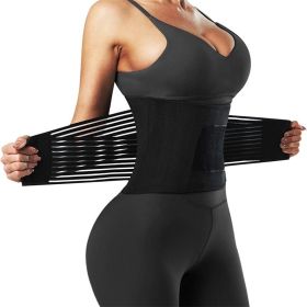 Waist Trainer Belt for Women;  Waist Cincher Trimmer;  Slimming Body Shaper Belt (Color: BLACK, size: S)