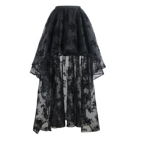 Korean-style Embroidered Floor-length Bridal Wedding Dress Long Sleeve Lace Slim-fit Slimming Irregular Half-length (Option: Black-L)
